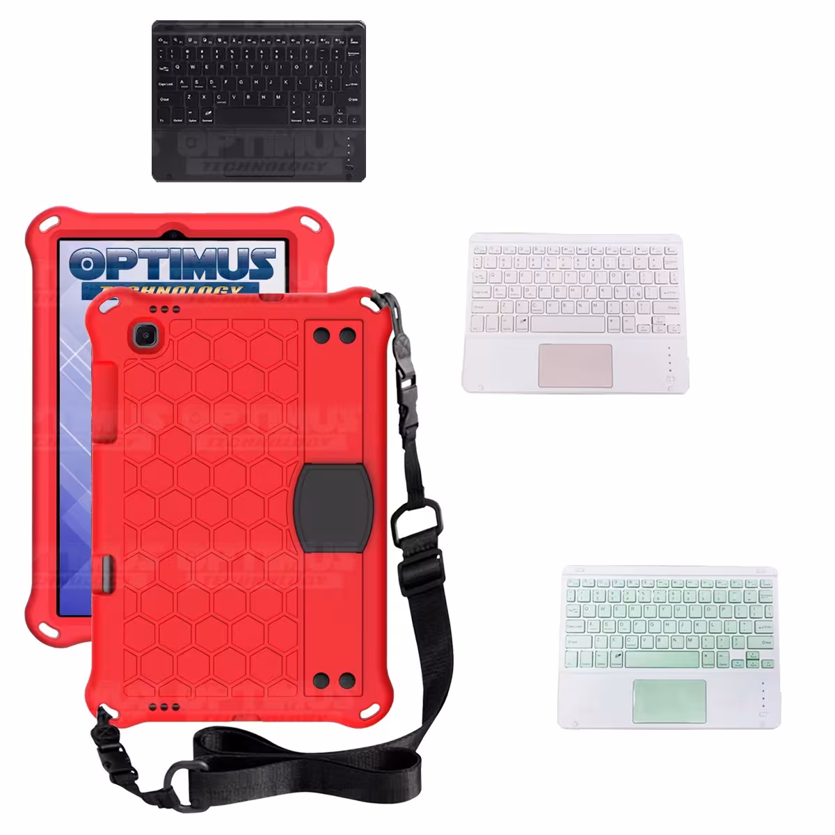 Kit Case Protector con correa + Teclado Mouse Touchpad Bluetooth para Tablet Lenovo M10 Plus Tb-x606f