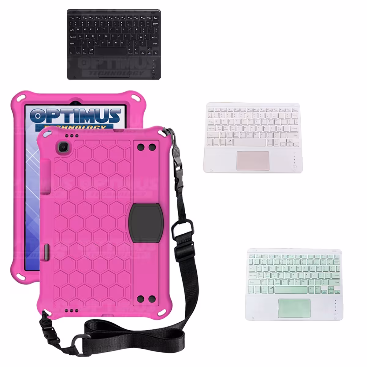 Kit Case Protector con correa + Teclado Mouse Touchpad Bluetooth para Tablet Lenovo M10 Plus Tb-x606f