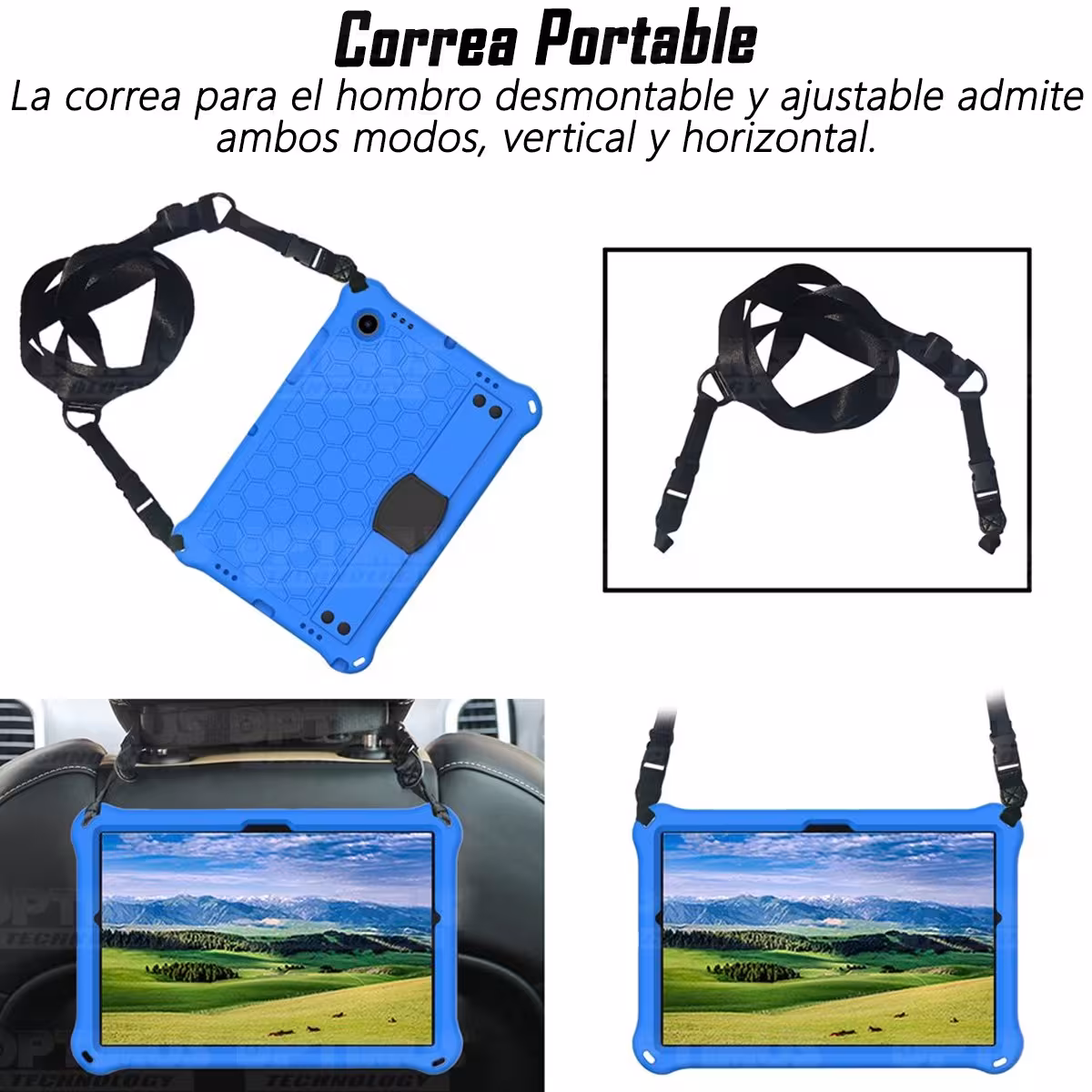 Kit Vidrio Cristal Templado Y Estuche Protector Anti golpes Correa para Tablet Samsung Galaxy Tab A8 10.5 2021 SM-x200 SM-x205