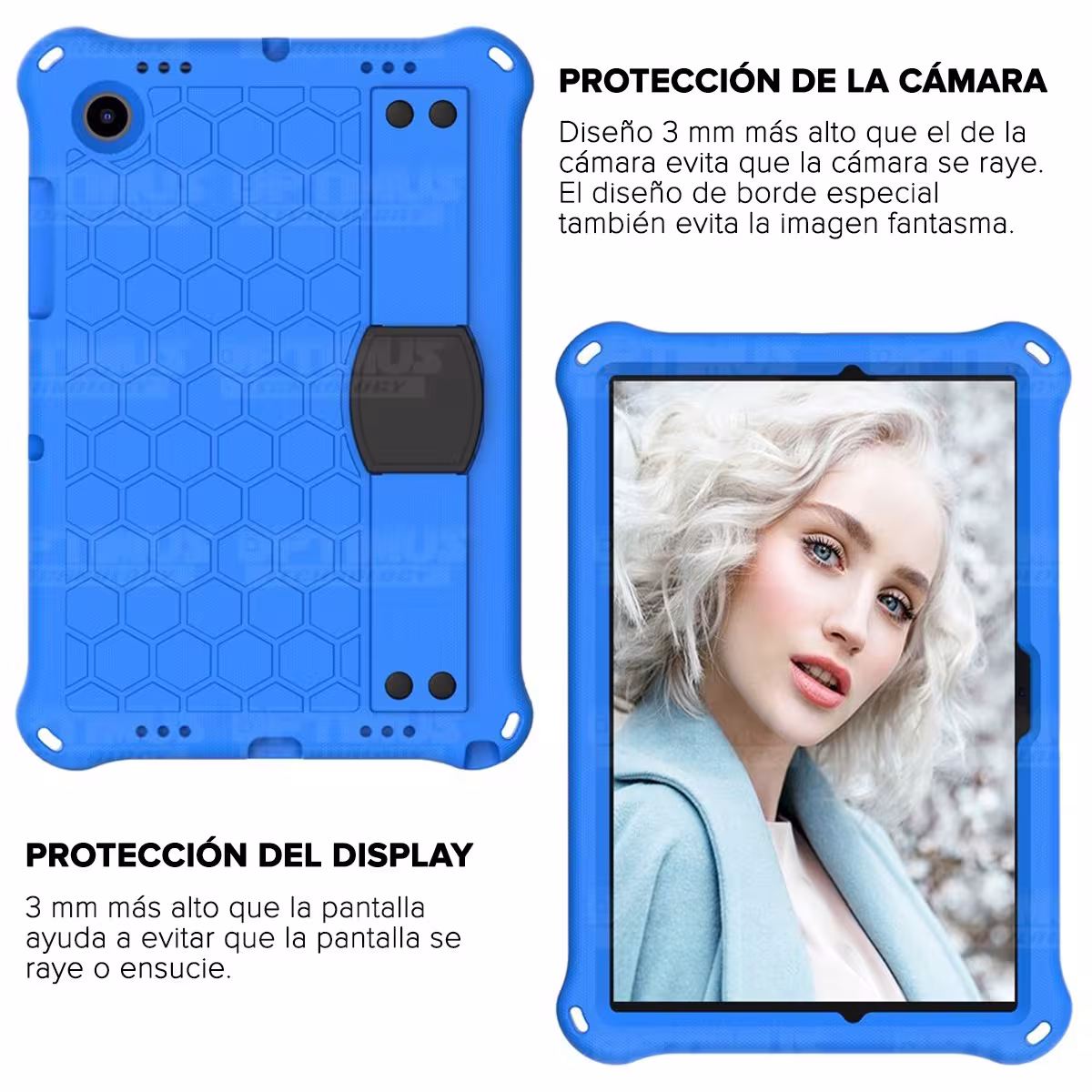 Kit Vidrio Cristal Templado Y Estuche Protector Anti golpes Correa para Tablet Samsung Galaxy Tab A8 10.5 2021 SM-x200 SM-x205