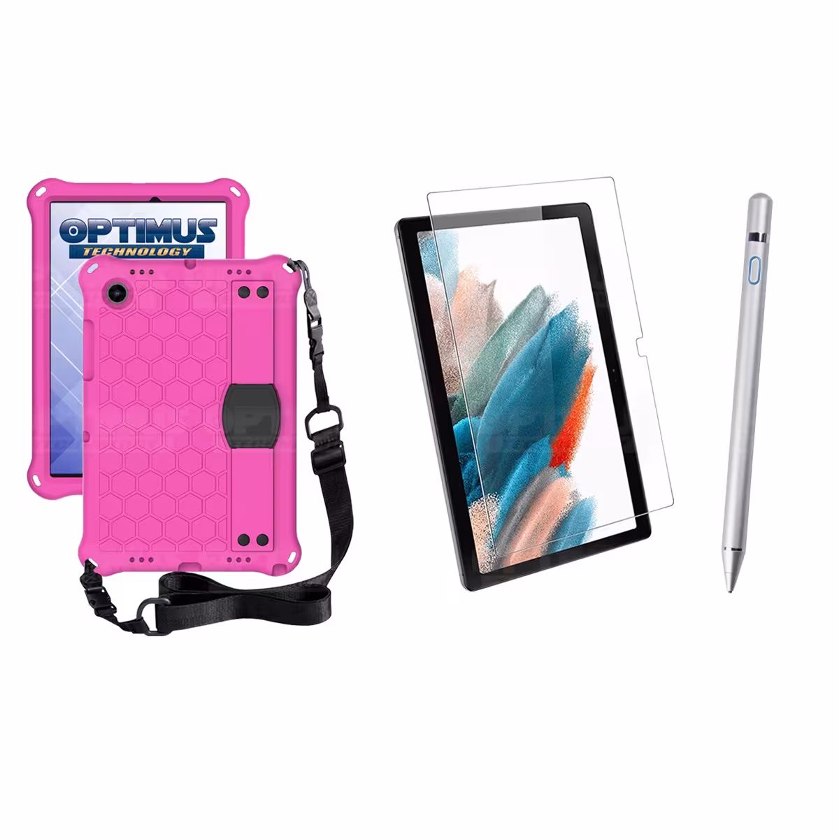 Kit Estuche Protector Correa + Vidrio Templado + Lápiz Digital para Tablet Samsung Galaxy Tab A8 10.5 2021 - 2022 SM-x205
