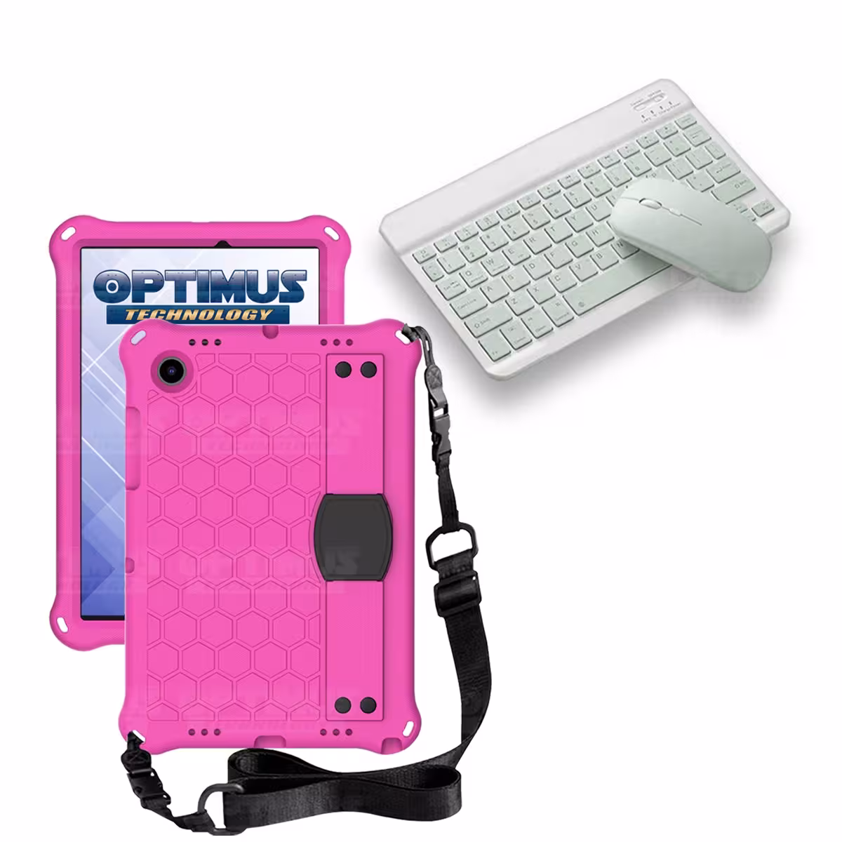 Kit Case Forro Protector con correa + Teclado y Mouse Bluetooth para Tablet Samsung Galaxy Tab A8 10.5 2021 - 2022 SM-x200