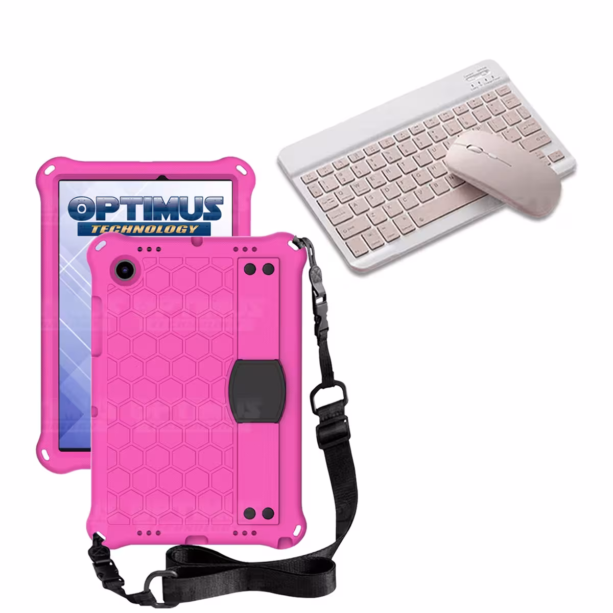 Kit Case Forro Protector con correa + Teclado y Mouse Bluetooth para Tablet Samsung Galaxy Tab A8 10.5 2021 - 2022 SM-x200