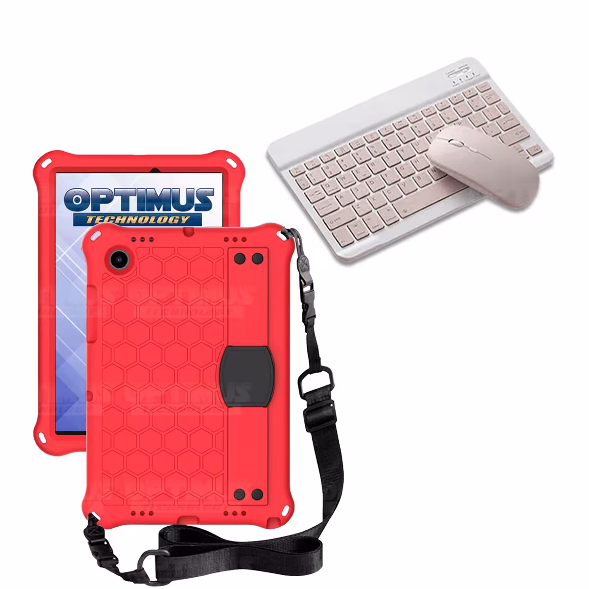 Kit Case Forro Protector con correa + Teclado y Mouse Bluetooth para Tablet Samsung Galaxy Tab A8 10.5 2021 - 2022 SM-x200