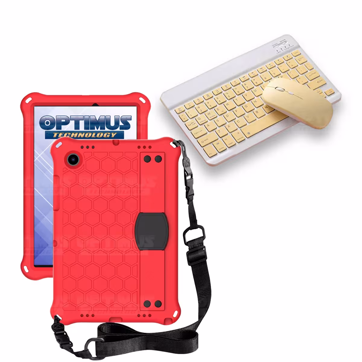 Kit Case Forro Protector con correa + Teclado y Mouse Bluetooth para Tablet Samsung Galaxy Tab A8 10.5 2021 - 2022 SM-x200