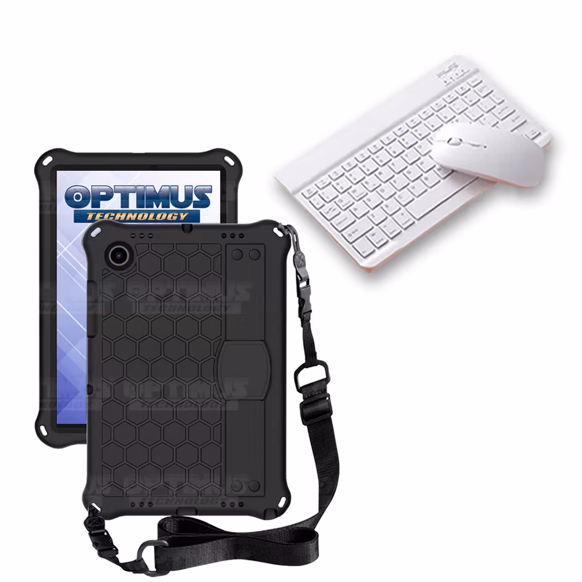 Kit Case Forro Protector con correa + Teclado y Mouse Bluetooth para Tablet Samsung Galaxy Tab A8 10.5 2021 - 2022 SM-x200