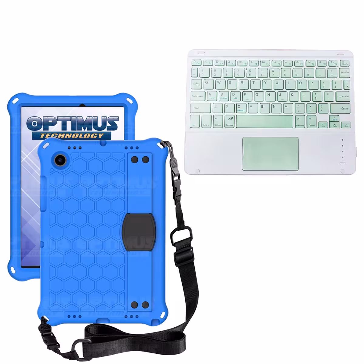Kit Case Protector con correa + Teclado Mouse Touchpad Bluetooth para Tablet Samsung Galaxy Tab A8 10.5 2021 SM-x200 SM-x205