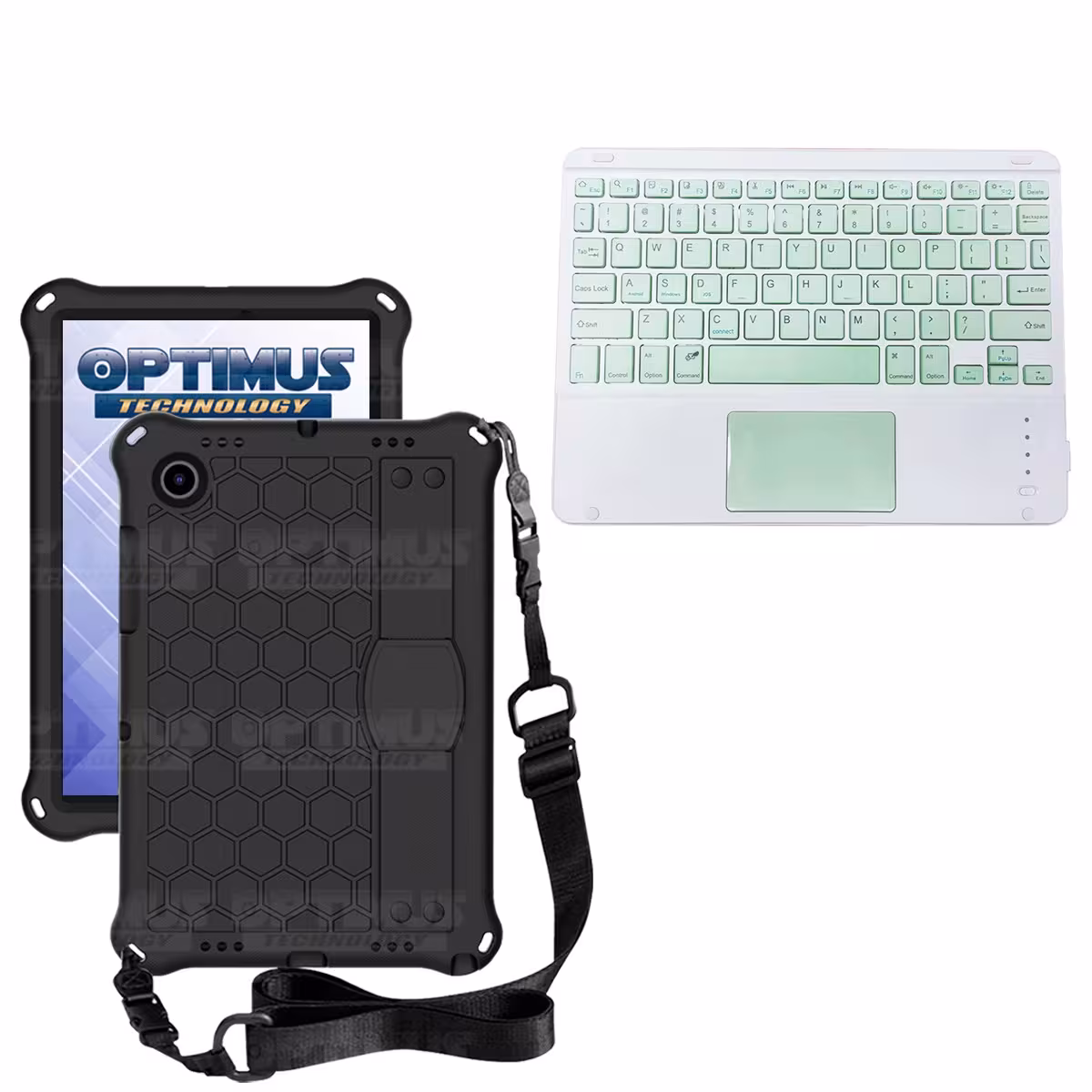 Kit Case Protector con correa + Teclado Mouse Touchpad Bluetooth para Tablet Samsung Galaxy Tab A8 10.5 2021 SM-x200 SM-x205