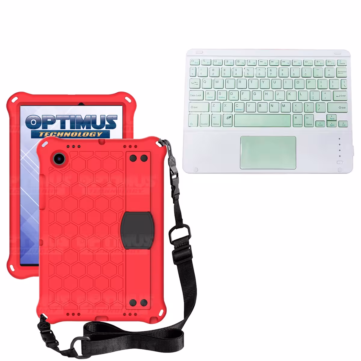 Kit Case Protector con correa + Teclado Mouse Touchpad Bluetooth para Tablet Samsung Galaxy Tab A8 10.5 2021 SM-x200 SM-x205