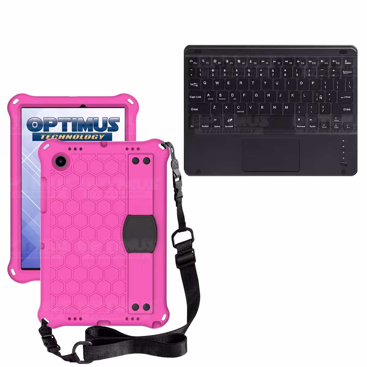 Kit Case Protector con correa + Teclado Mouse Touchpad Bluetooth para Tablet Samsung Galaxy Tab A8 10.5 2021 SM-x200 SM-x205