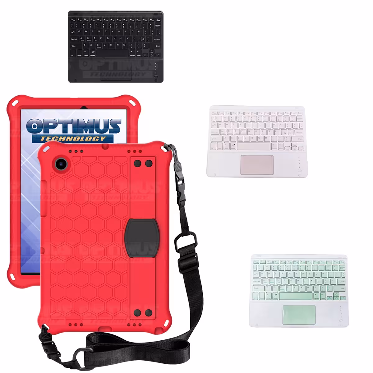 Kit Case Protector con correa + Teclado Mouse Touchpad Bluetooth para Tablet Samsung Galaxy Tab A8 10.5 2021 SM-x200 SM-x205