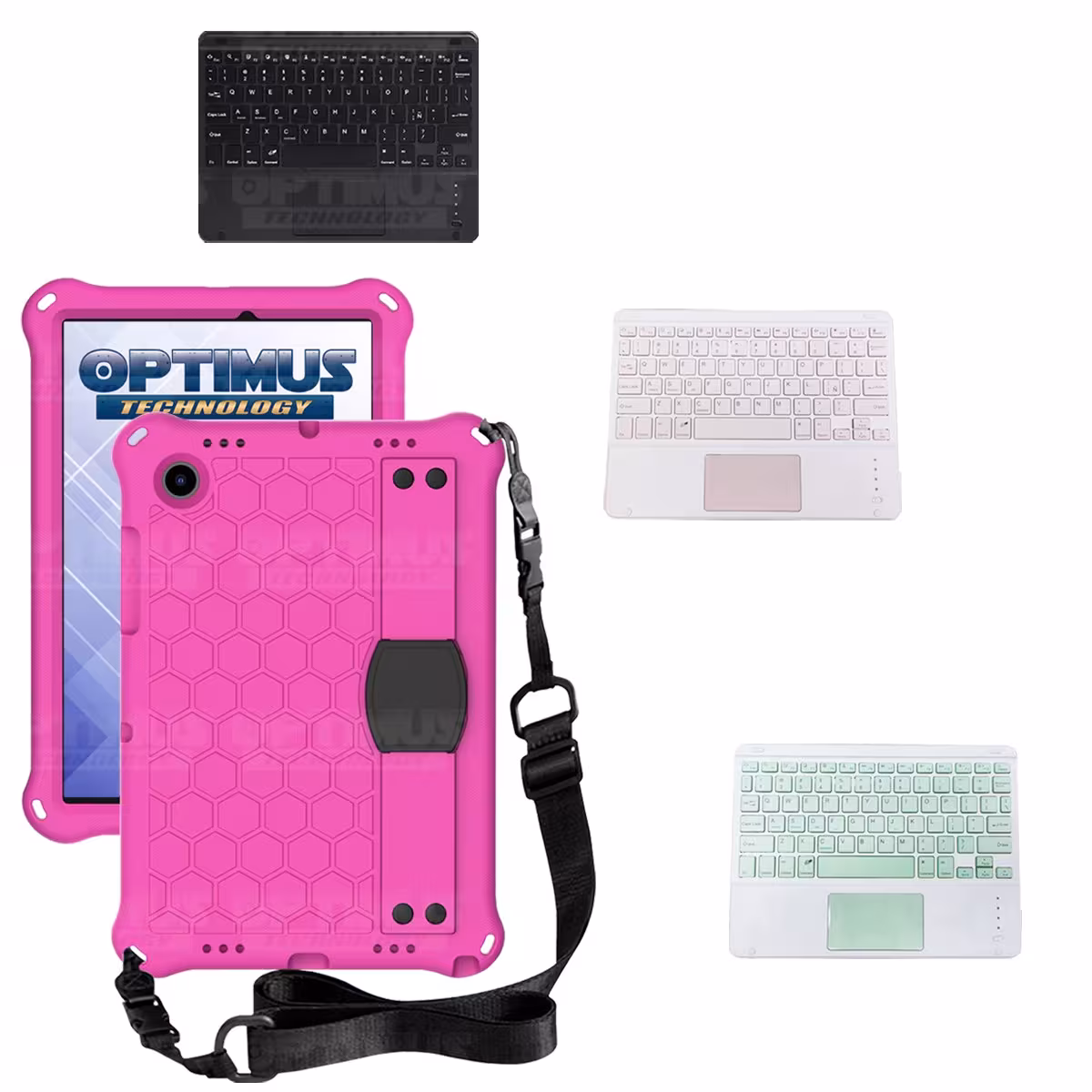Kit Case Protector con correa + Teclado Mouse Touchpad Bluetooth para Tablet Samsung Galaxy Tab A8 10.5 2021 SM-x200 SM-x205