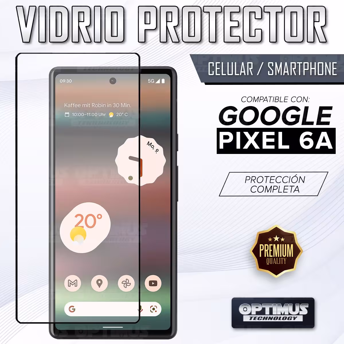 Vidrio Cristal Templado Protector para celular smartphone Google Pixel 6A 5G 2022