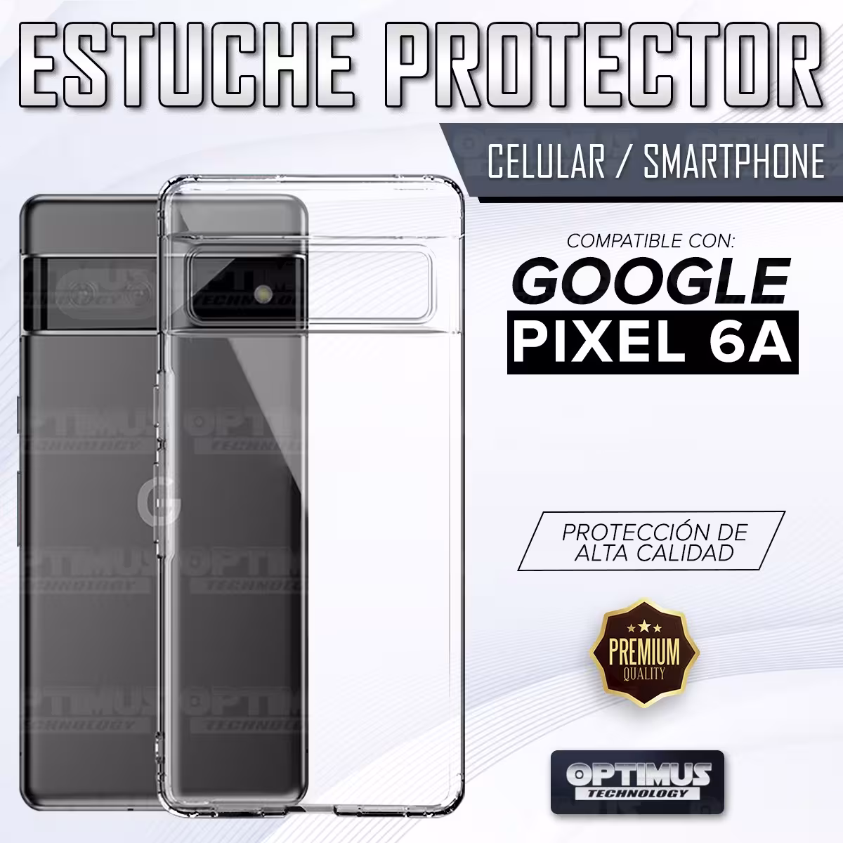 Kit Vidrio templado y Estuche Case Forro Protector para celular Google Pixel 6A 5G 2022