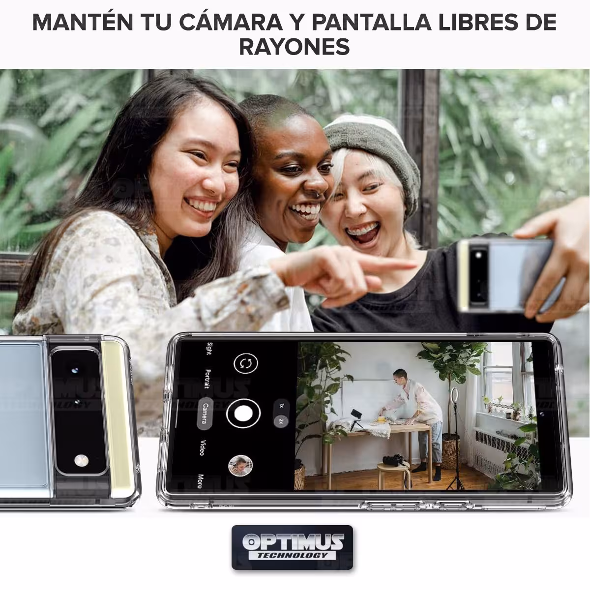 Kit Vidrio templado y Estuche Case Forro Protector para celular Google Pixel 6A 5G 2022