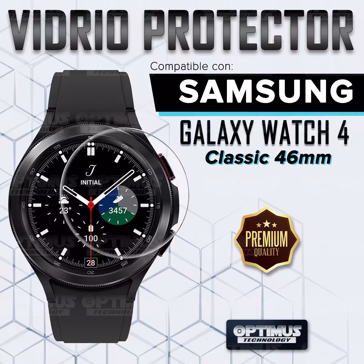 Vidrio Cristal Templado Protector para Reloj Inteligente Samsung Galaxy Watch 4 Classic 46mm