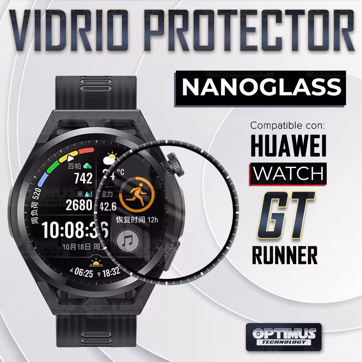 Vidrio Templado Cerámico Nanoglass Para Reloj Smartwatch Huawei Watch GT Runner