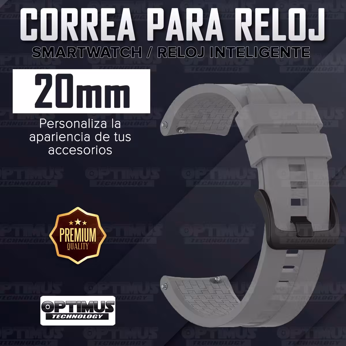Banda Manilla Correa de Silicona 20mm (milímetros) para reloj o Smartwatch Casio Xiaomi fossil Huawei Samsung Michael Kors Rolex