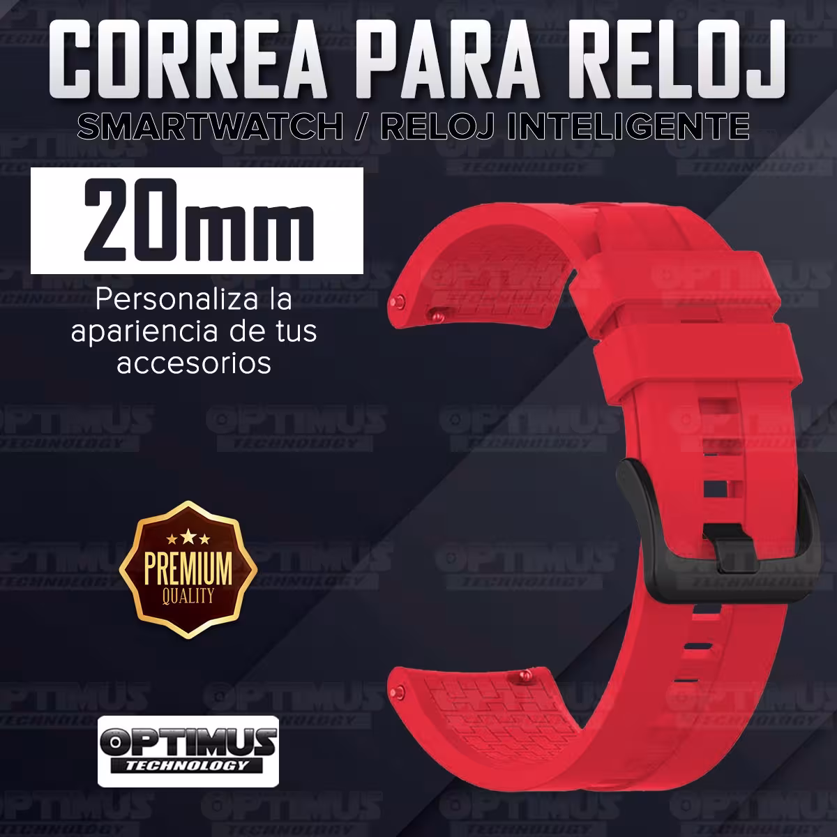 Banda Manilla Correa de Silicona 20mm (milímetros) para reloj o Smartwatch Casio Xiaomi fossil Huawei Samsung Michael Kors Rolex