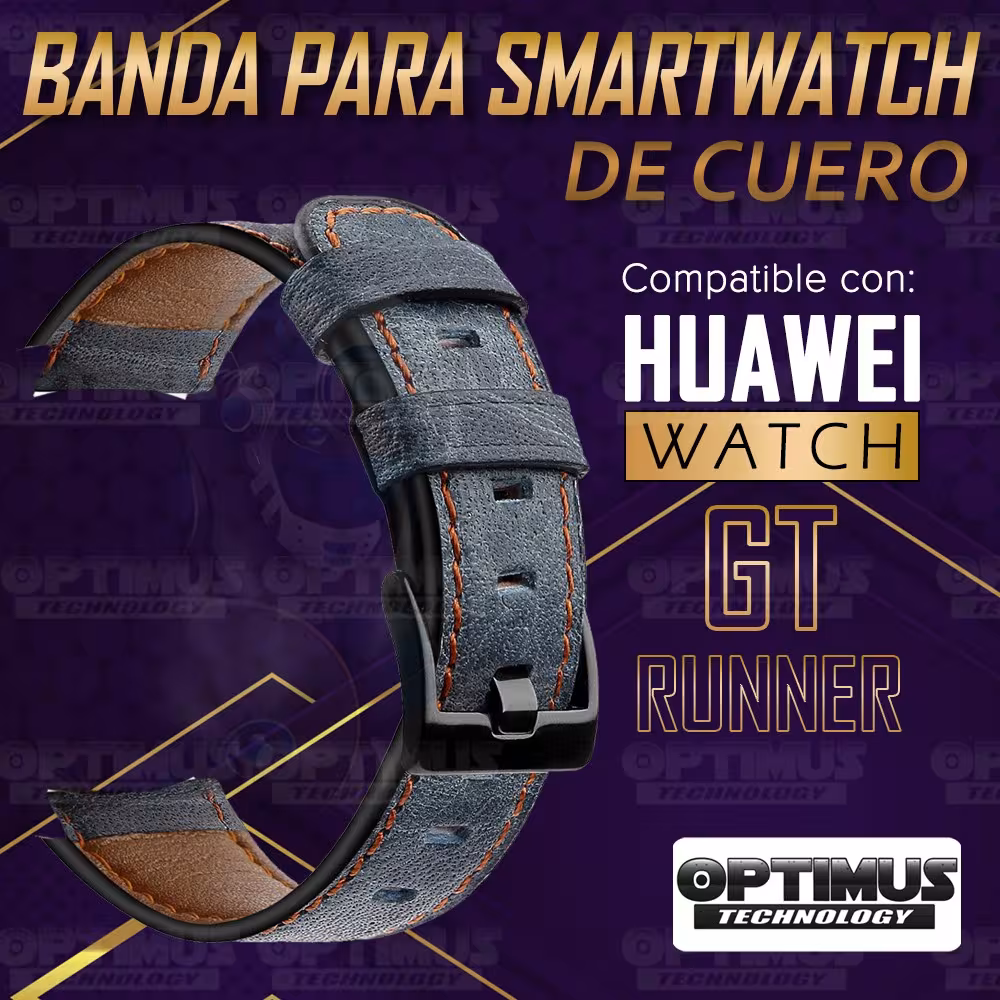Pulso Manilla Correa De Cuero para reloj Smartwatch Huawei Watch GT Runner