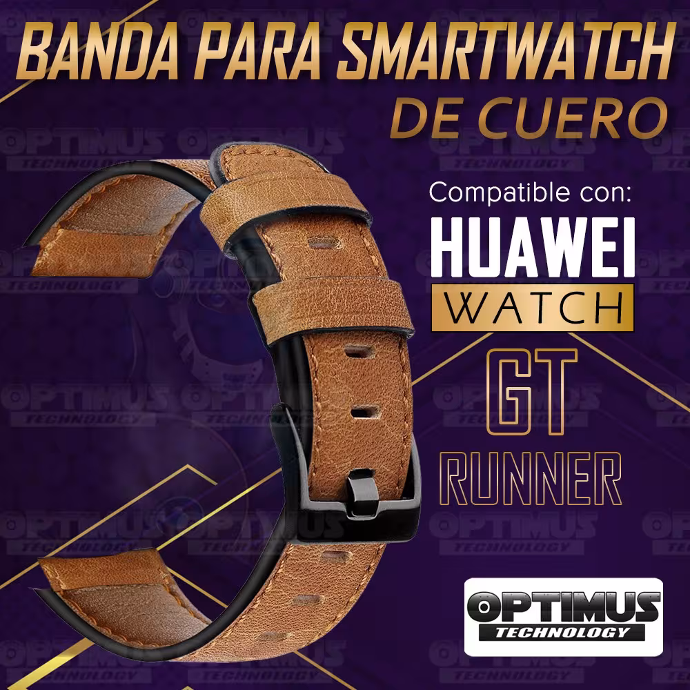 Pulso Manilla Correa De Cuero para reloj Smartwatch Huawei Watch GT Runner