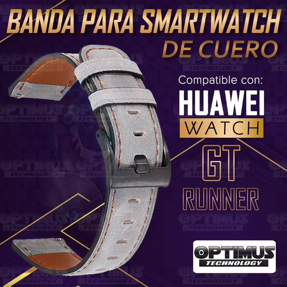 Pulso Manilla Correa De Cuero para reloj Smartwatch Huawei Watch GT Runner