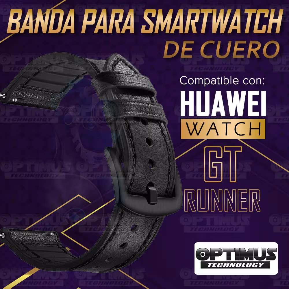 Pulso Manilla Correa De Cuero para reloj Smartwatch Huawei Watch GT Runner