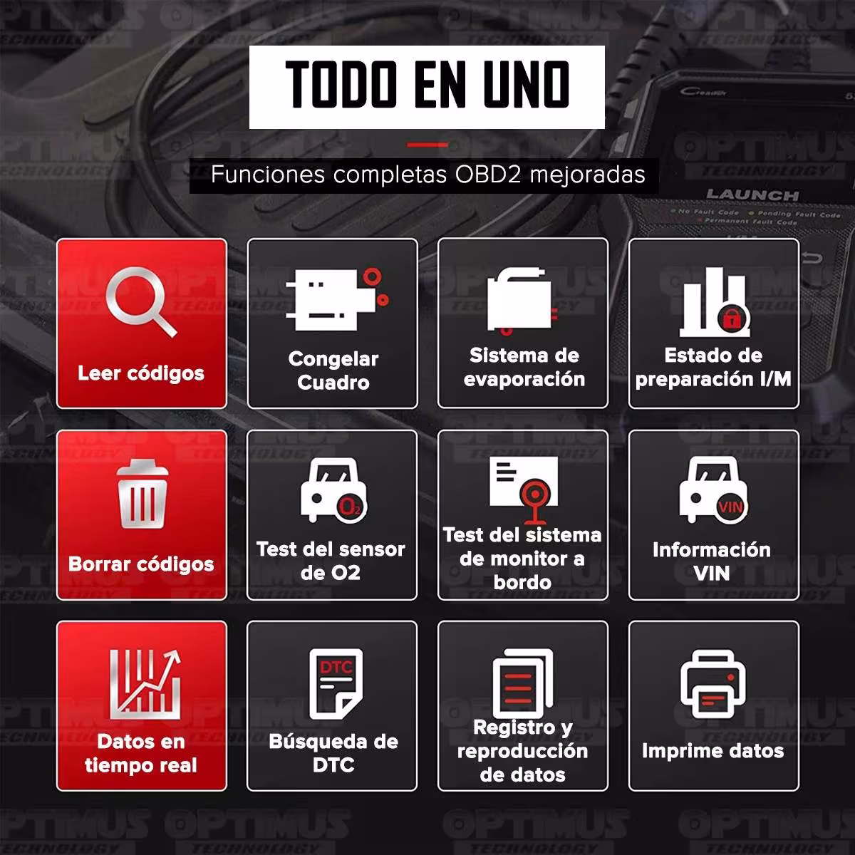 Escáner Automotriz OBD2 Scanner LAUNCH Code Reader CR529 Diagnostico de Estado para Vehiculos Carros Camiones Lector de Códigos