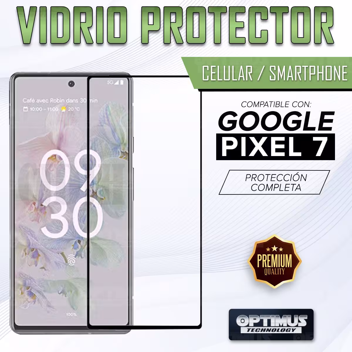Vidrio Cristal Templado Protector para celular smartphone Google Pixel 7 5G 2022 6,3 pulgadas