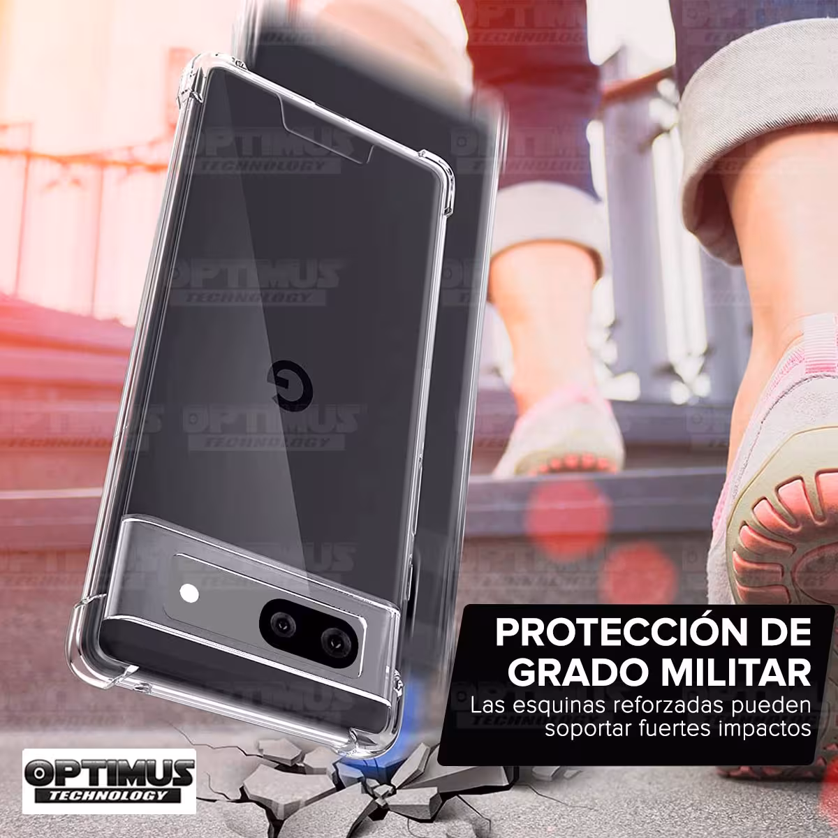 Kit Vidrio templado y Estuche Case Forro Protector para celular Google Pixel 7 5G 2022 6,3 pulgadas
