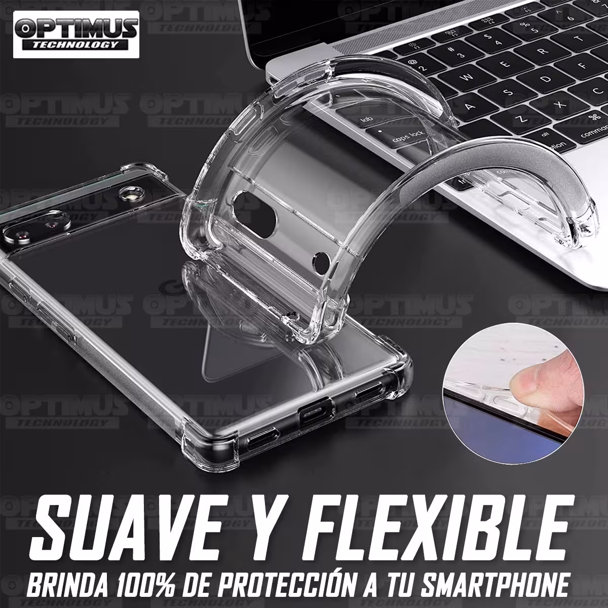 Kit Vidrio templado y Estuche Case Forro Protector Anticaída para celular Google Pixel 6A 5G 2022