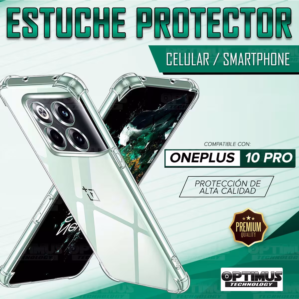 Kit Vidrio UV templado liquido y Estuche Case Forro Protector para Celular Oneplus 10 Pro 5G 6,7 pulgadas Ne2215 / Ne2213