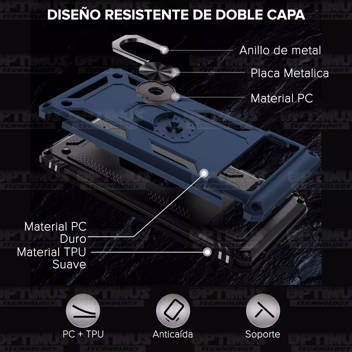 Estuche Case Forro Carcasa Protectora Anti-Shock doble capa con soporte para Celular Smartphone Google Pixel 6