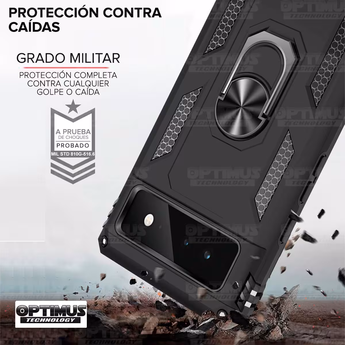 Estuche Case Forro Carcasa Protectora Anti-Shock doble capa con soporte para Celular Smartphone Google Pixel 6
