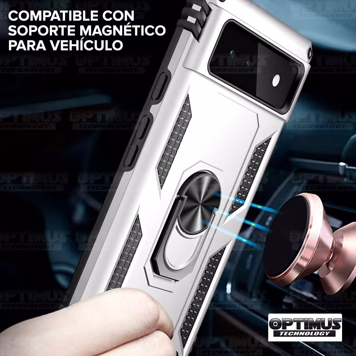 Estuche Case Forro Carcasa Protectora Anti-Shock doble capa con soporte para Celular Smartphone Google Pixel 6