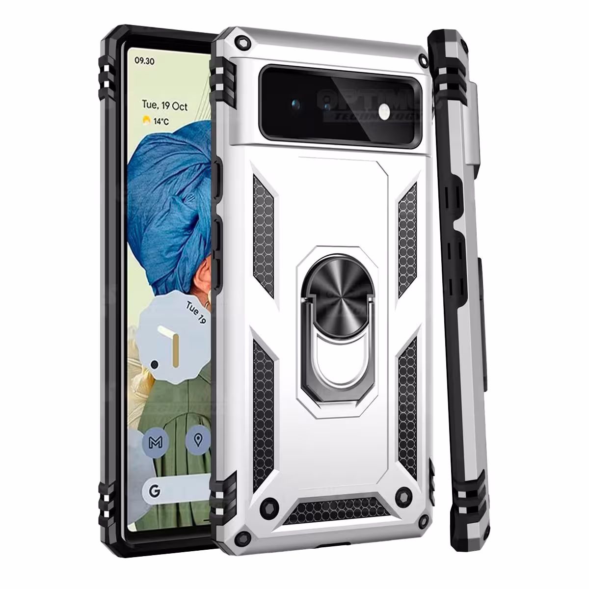 Estuche Case Forro Carcasa Protectora Anti-Shock doble capa con soporte para Celular Smartphone Google Pixel 6