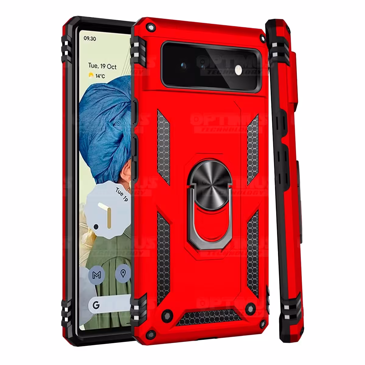 Estuche Case Forro Carcasa Protectora Anti-Shock doble capa con soporte para Celular Smartphone Google Pixel 6