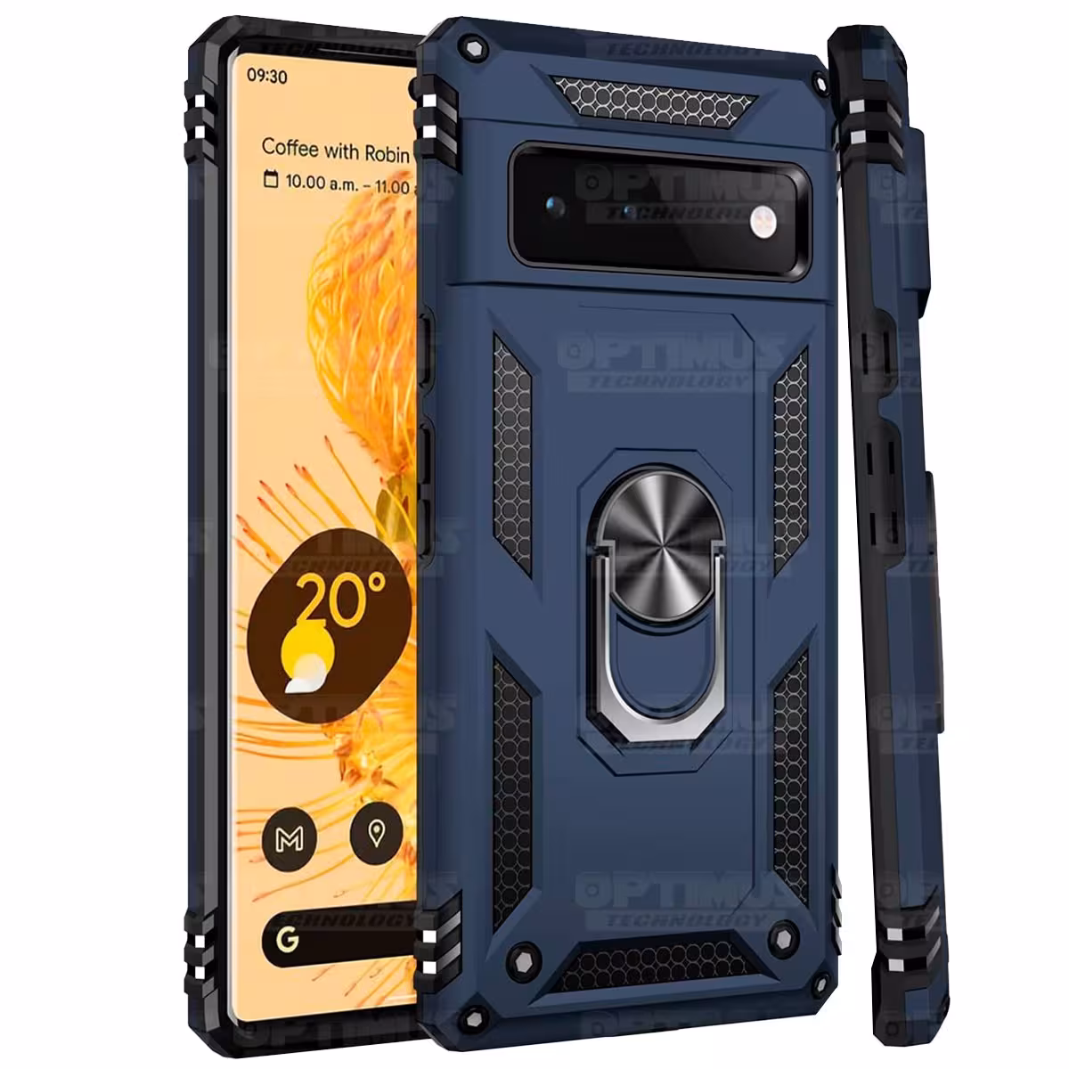 Estuche Case Forro Carcasa Protectora Anti-Shock doble capa con soporte para Celular Smartphone Google Pixel 6 Pro