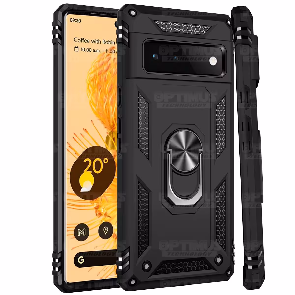Estuche Case Forro Carcasa Protectora Anti-Shock doble capa con soporte para Celular Smartphone Google Pixel 6 Pro