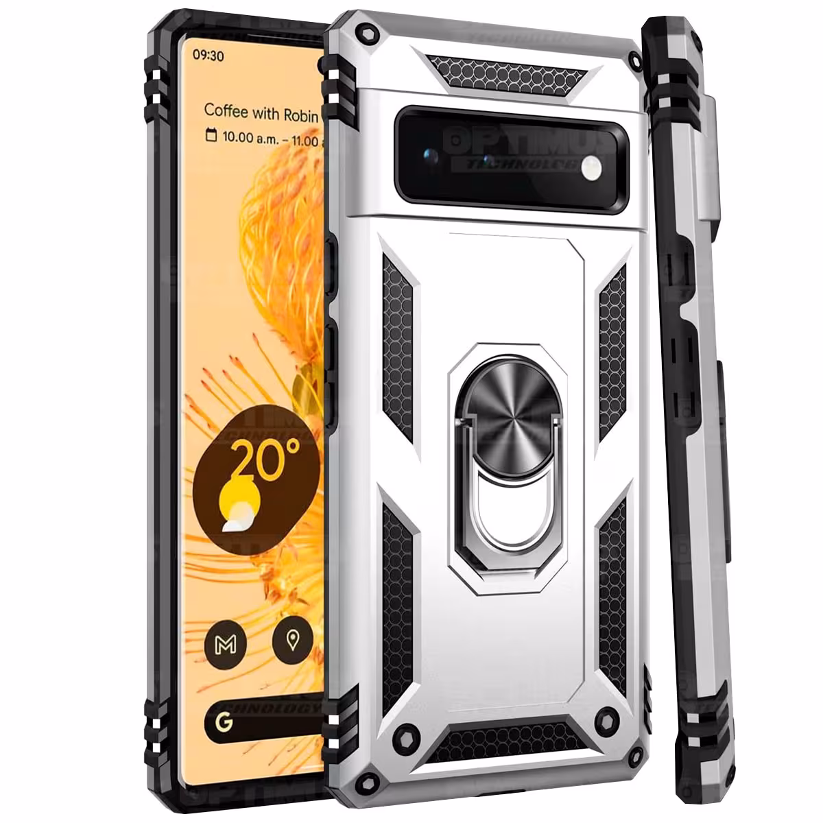 Estuche Case Forro Carcasa Protectora Anti-Shock doble capa con soporte para Celular Smartphone Google Pixel 6 Pro