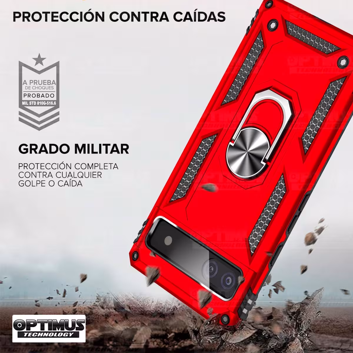 Estuche Case Forro Carcasa Protectora Anti-Shock doble capa con soporte para Celular Smartphone Google Pixel 6A 5G 2022