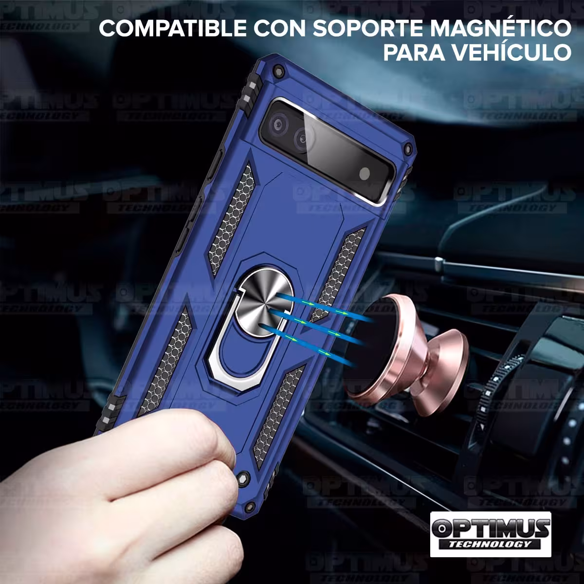 Estuche Case Forro Carcasa Protectora Anti-Shock doble capa con soporte para Celular Smartphone Google Pixel 6A 5G 2022