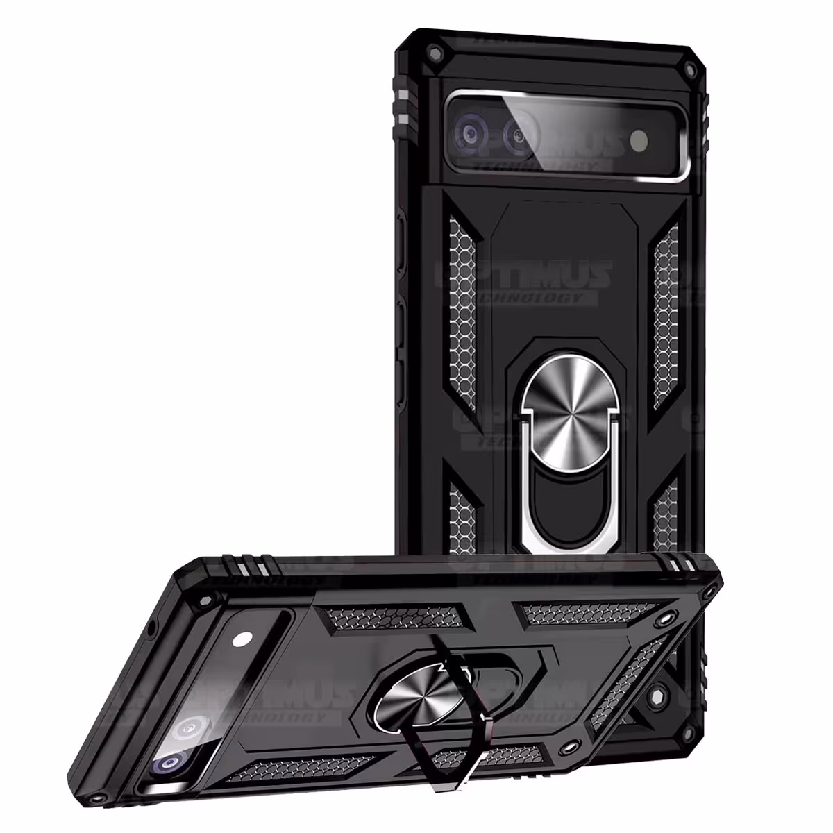 Estuche Case Forro Carcasa Protectora Anti-Shock doble capa con soporte para Celular Smartphone Google Pixel 6A 5G 2022