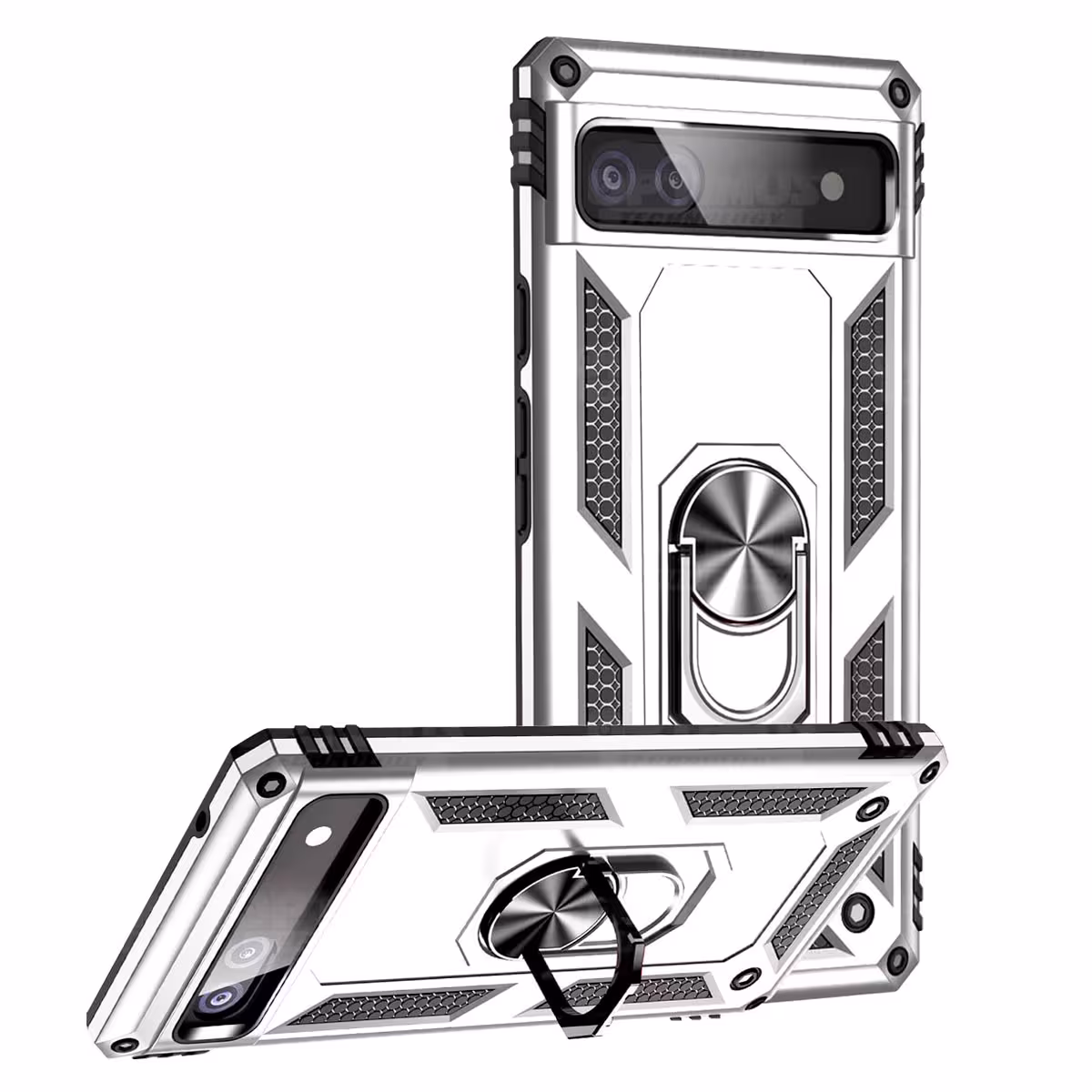 Estuche Case Forro Carcasa Protectora Anti-Shock doble capa con soporte para Celular Smartphone Google Pixel 6A 5G 2022