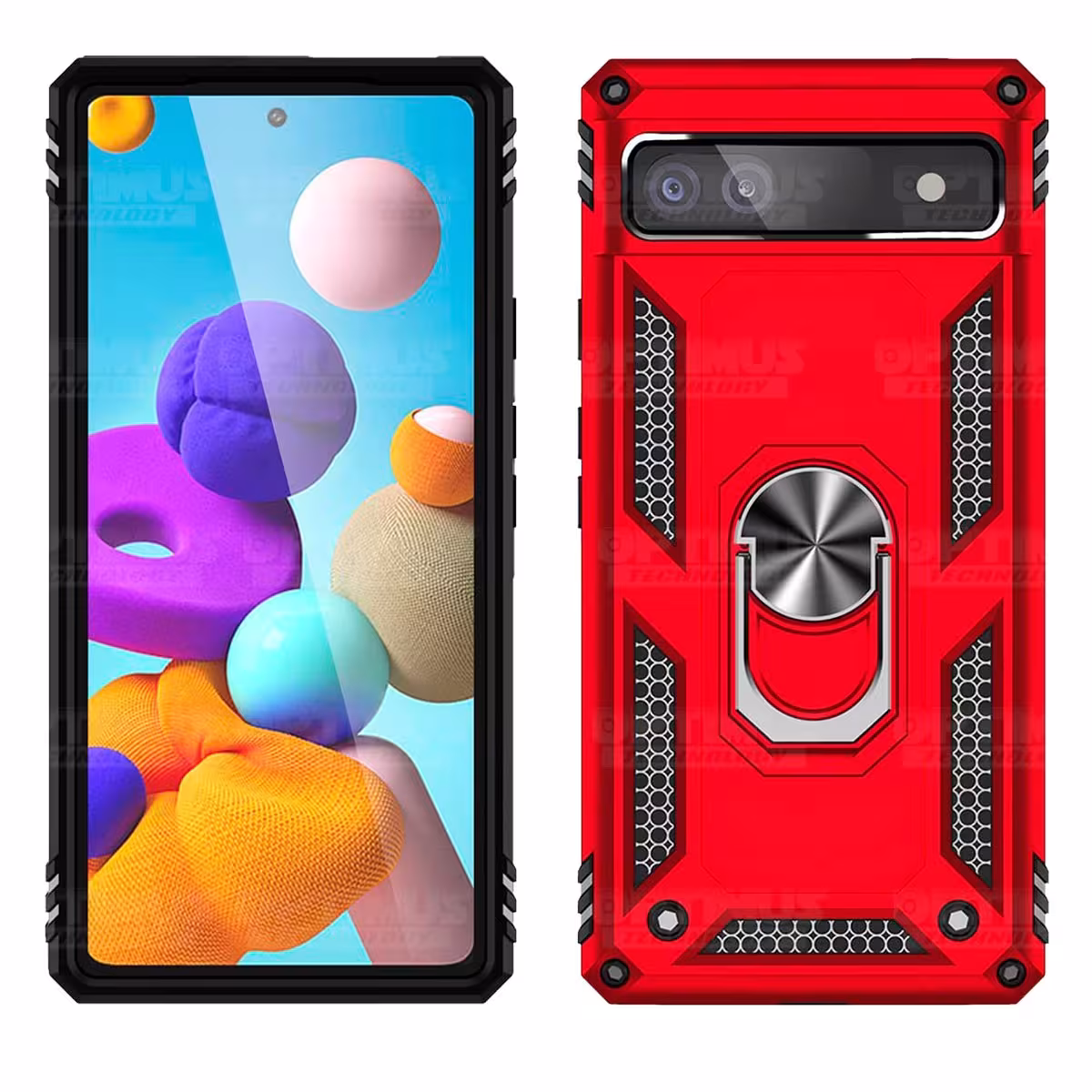 Estuche Case Forro Carcasa Protectora Anti-Shock doble capa con soporte para Celular Smartphone Google Pixel 6A 5G 2022