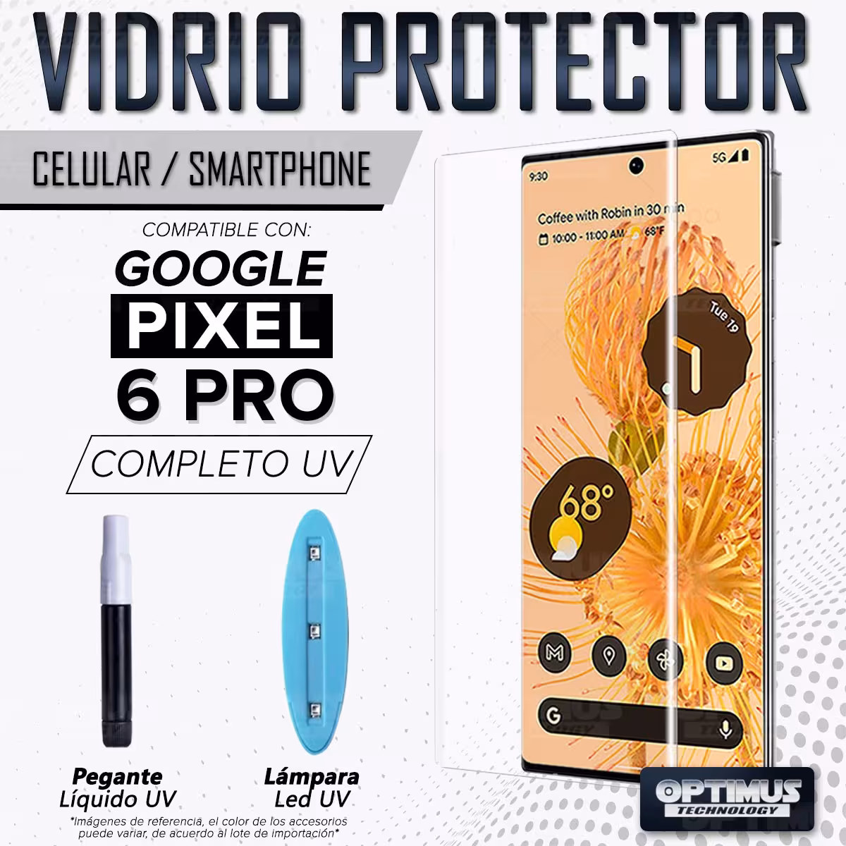 Vidrio templado Protector UV Dispersión Liquida para Celular Smartphone Google Pixel 6 Pro