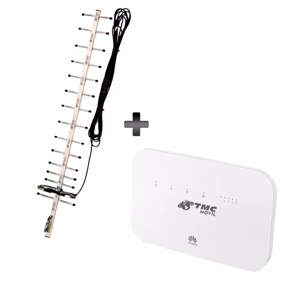KIT Antena Amplificadora De Señal Yagi 17 Db Con Modem Enrutador Huawei B612S-51D SIMCARD
