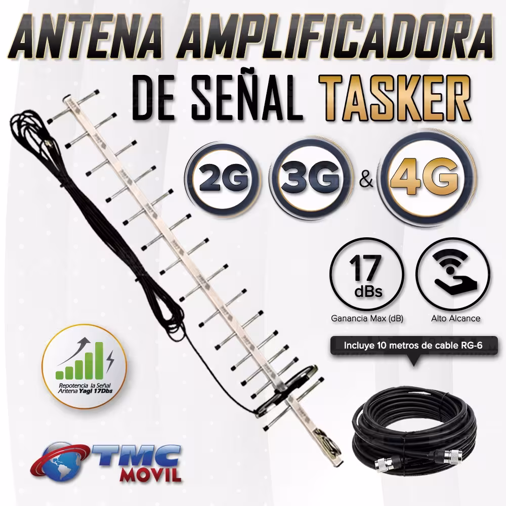 KIT Antena Amplificadora De Señal Yagi 17 Db Con Modem Enrutador Huawei B612S-51D SIMCARD