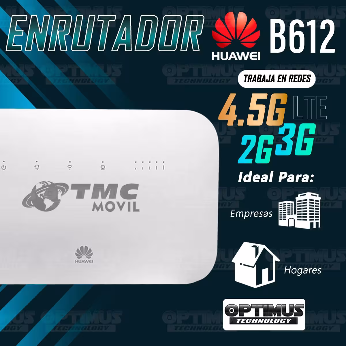 KIT Antena Amplificadora De Señal Weboost de escritorio Con Enrutador Huawei B612S-51D 4G Router 2 Pro