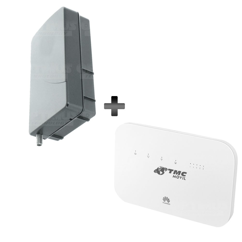KIT Antena Amplificadora De Señal WeBoost Panel Grey Con Enrutador Huawei B612S-51D LTE 300 Mbps